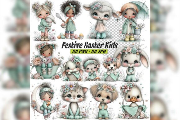 Capturing Spring Magic: The Whimsical Easter Kids Clipart Set