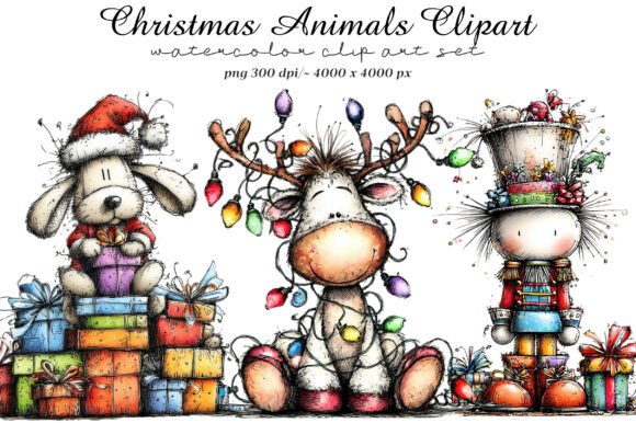 Christmas Animals Clipart: Festive Design Assets for Any Project