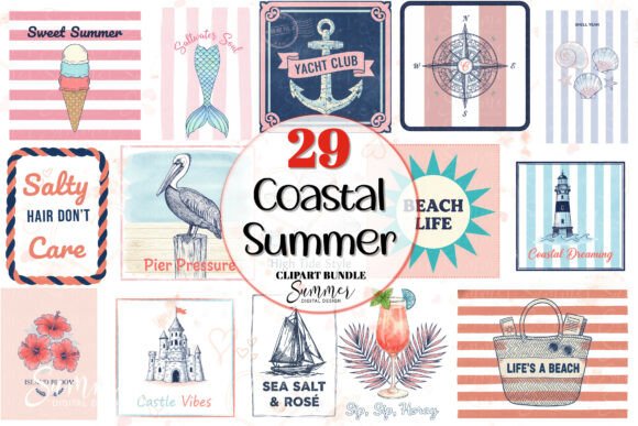 Coastal Summer Clipart Bundle: Your Design Toolkit