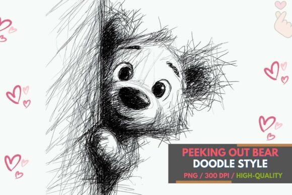 Creepy Dark Bear Peeking Out PNG: Eerie Design Asset