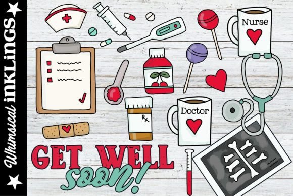 Get Well Soon-Medical Clipart: Your Whimsical Design Ally