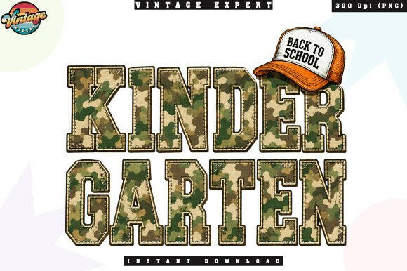 Kindergarten Teacher Back to School PNG: Trendy Camo Design