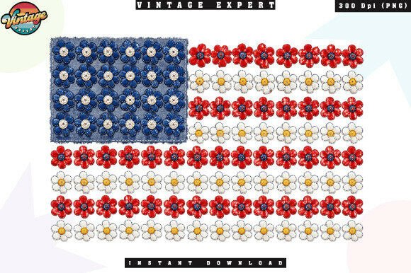 Patriotic Daisy American Flag PNG: A Floral Take on Tradition