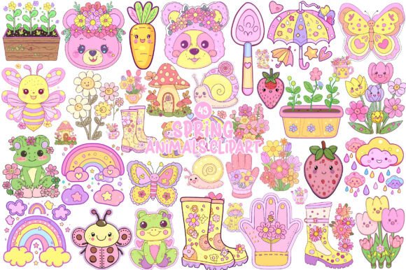 Spring Animals Clipart: Your Go-To for Fresh, Whimsical Design Assets