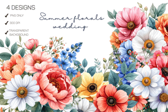Summer Floral Wedding PNG: A Versatile Design Asset