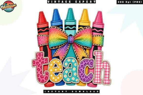 Teach Crayon Rainbow Bow Patchwork PNG: A Designer's Guide