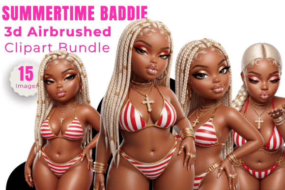 Unapologetically Glam: The Summertime Baddie Clipart Bundle