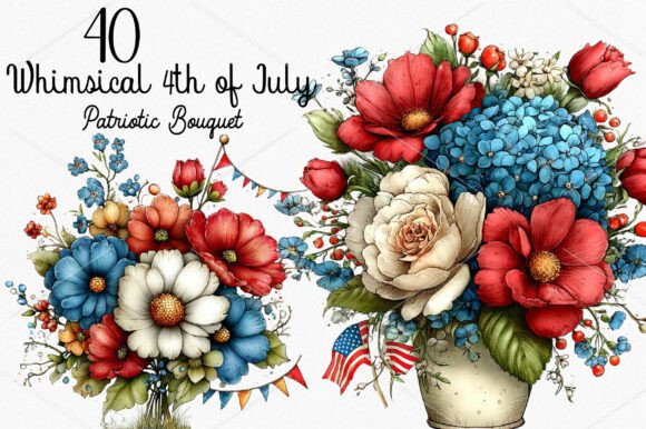 Whimsical 4th of July Patriotic Bouquet: Elegance for Festive Designs
