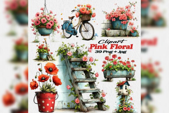 Whimsical Pink Floral Mason Jar PNG: Vintage Charm for Modern Creators